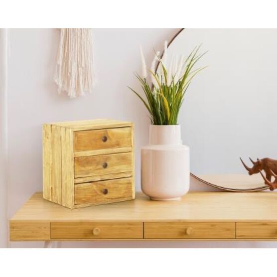 Java 3 Drawer Wood Cabinet, NATURAL, hi-res image number null