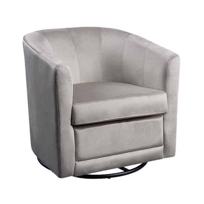Kappa Velvet Upholstered Swivel Accent Chair, Taupe, , alternate image number null