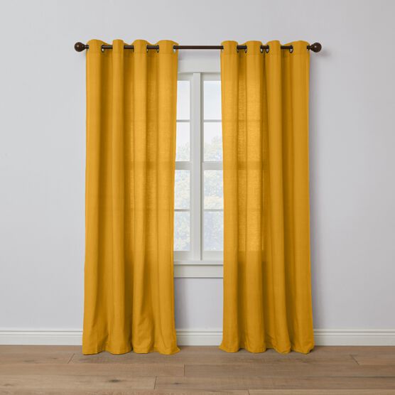 Poly Cotton Canvas Grommet Panel, OCHRE, hi-res image number null