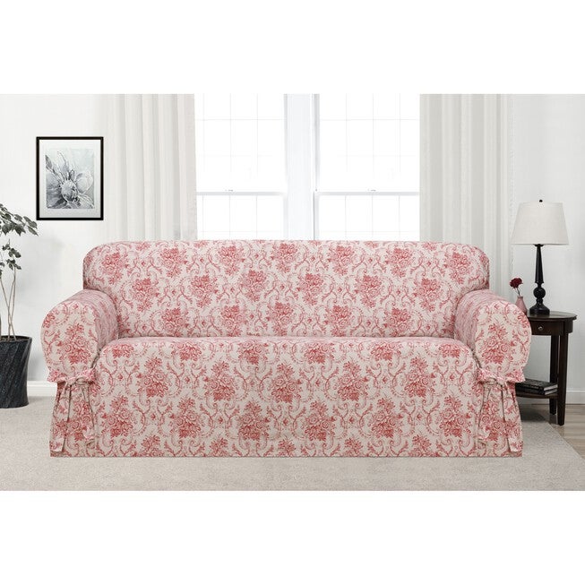 Kathy Ireland Chateau Sofa Cover, RED, hi-res image number null