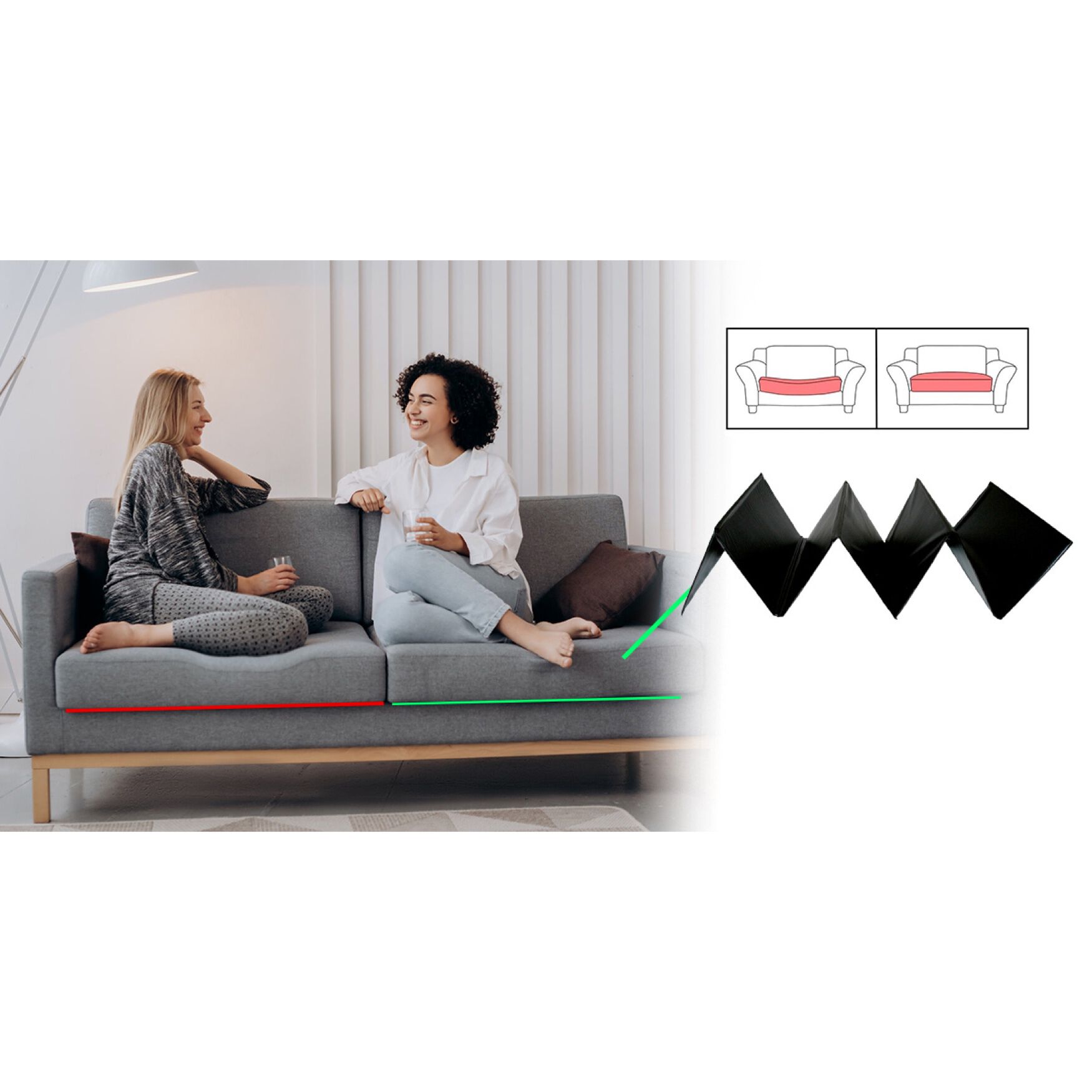 Sofa Cushion Support Sturdy Cushion Bolster Black Catherines