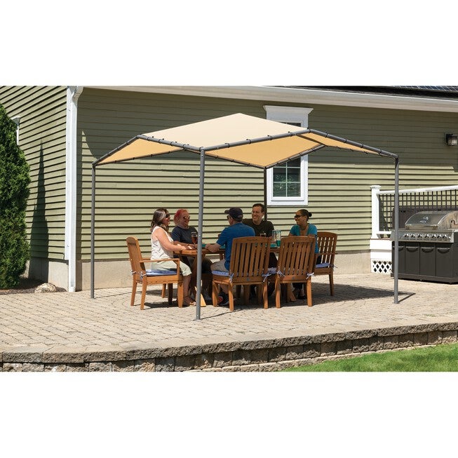 10x10 Pacifica Gazebo Canopy Charcoal Frame and Marzipan Tan Cover, , alternate image number null
