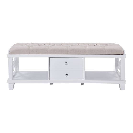 Wyndcliff White Upholstered Storage Bench, , alternate image number null