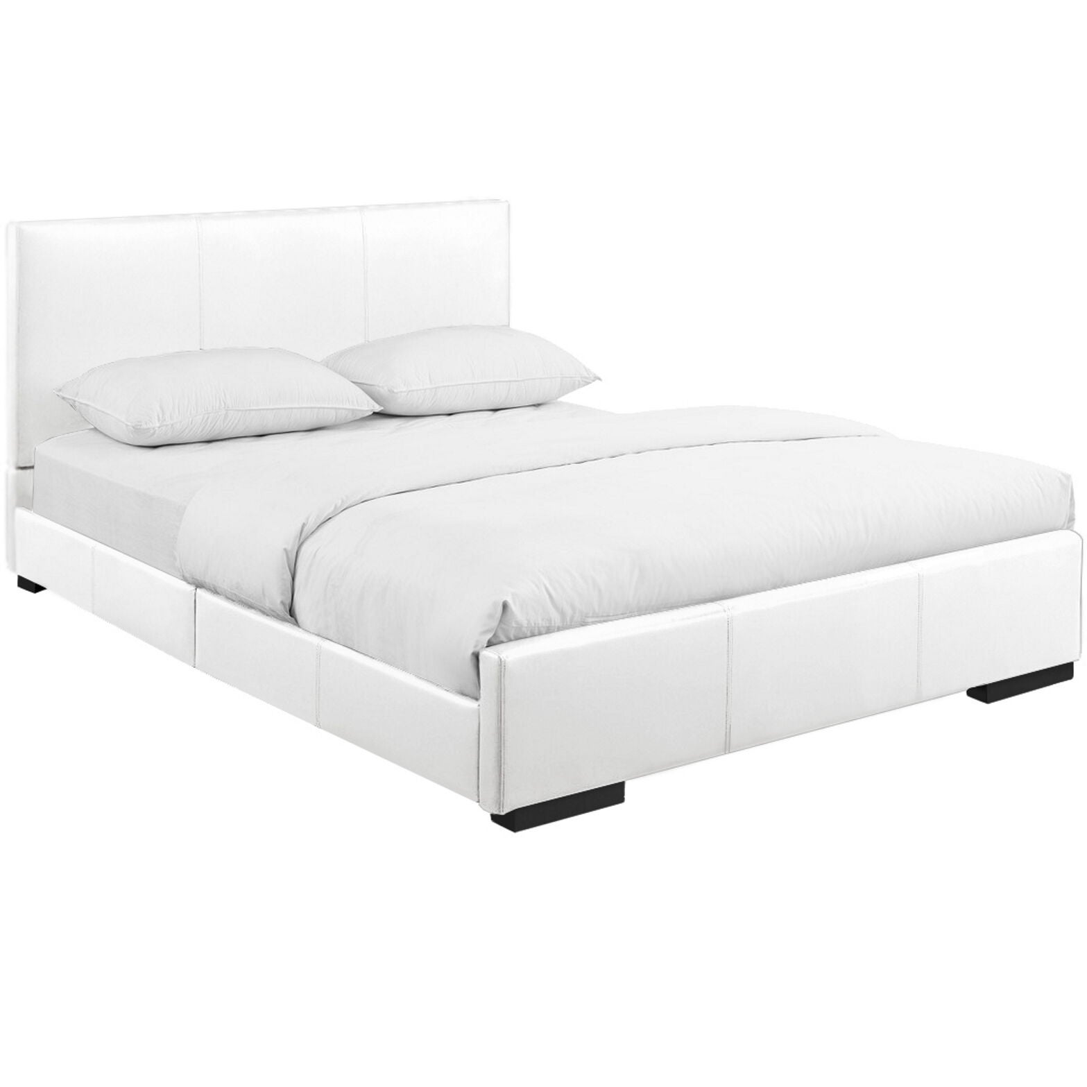 Hindes Upholstered Platform Bed, Beige, King, WHITE, alternate image number 1