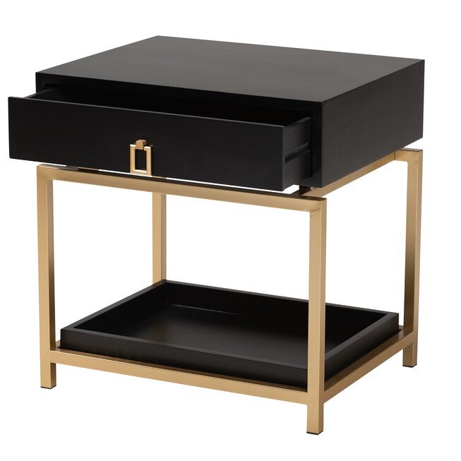 Melosa Modern Glam And Luxe 1-Drawer End Table, , alternate image number null