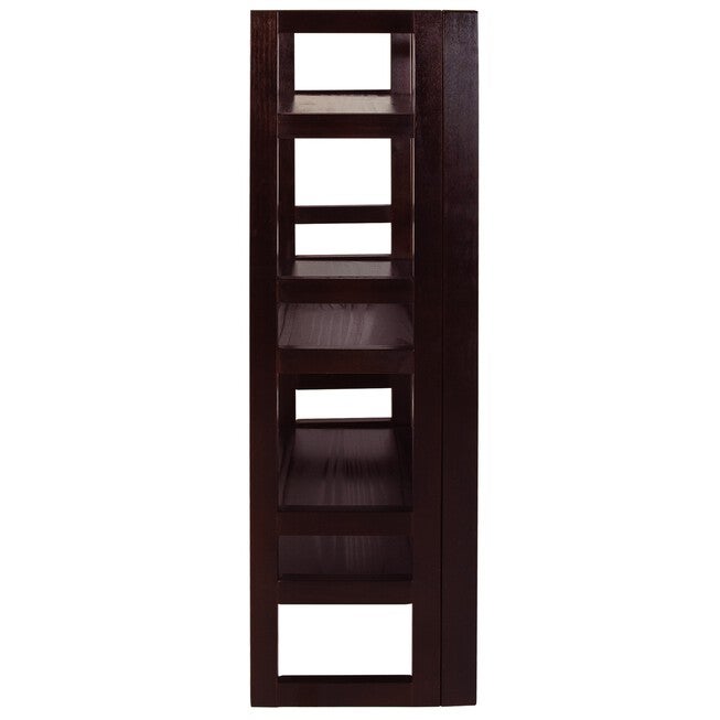 3-Shelf Folding Student Bookcase 20.75 inches Wide-Espresso, , on-hover image number 1