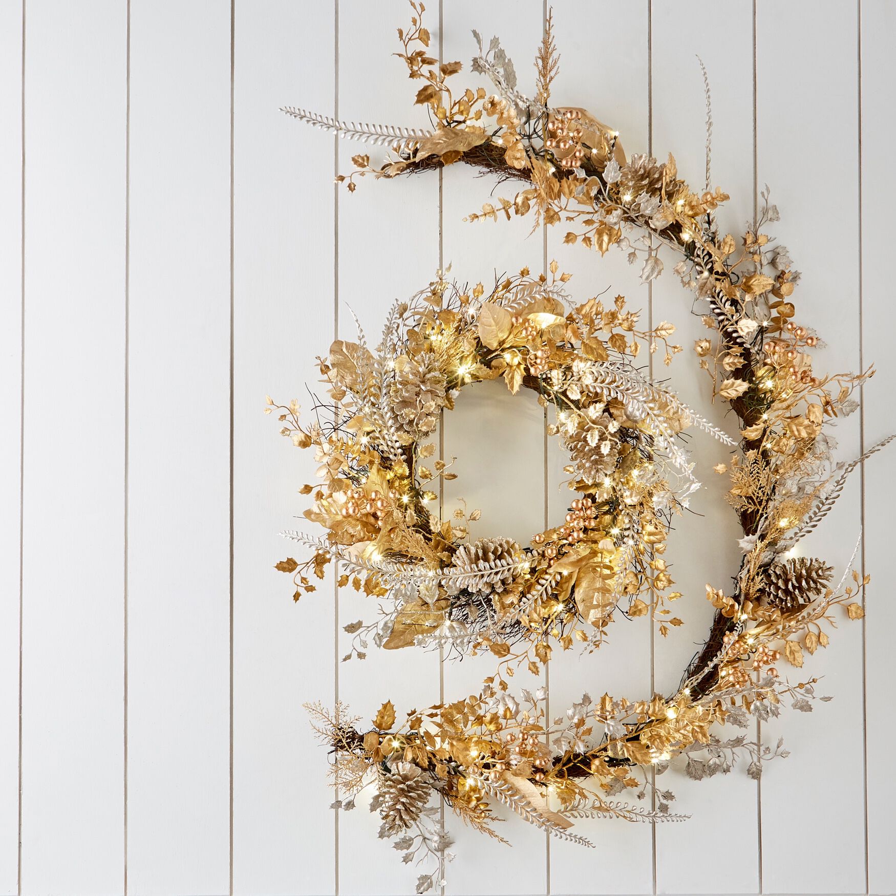 6' Pre-Lit Gold & Silver Garland, , alternate image number 2