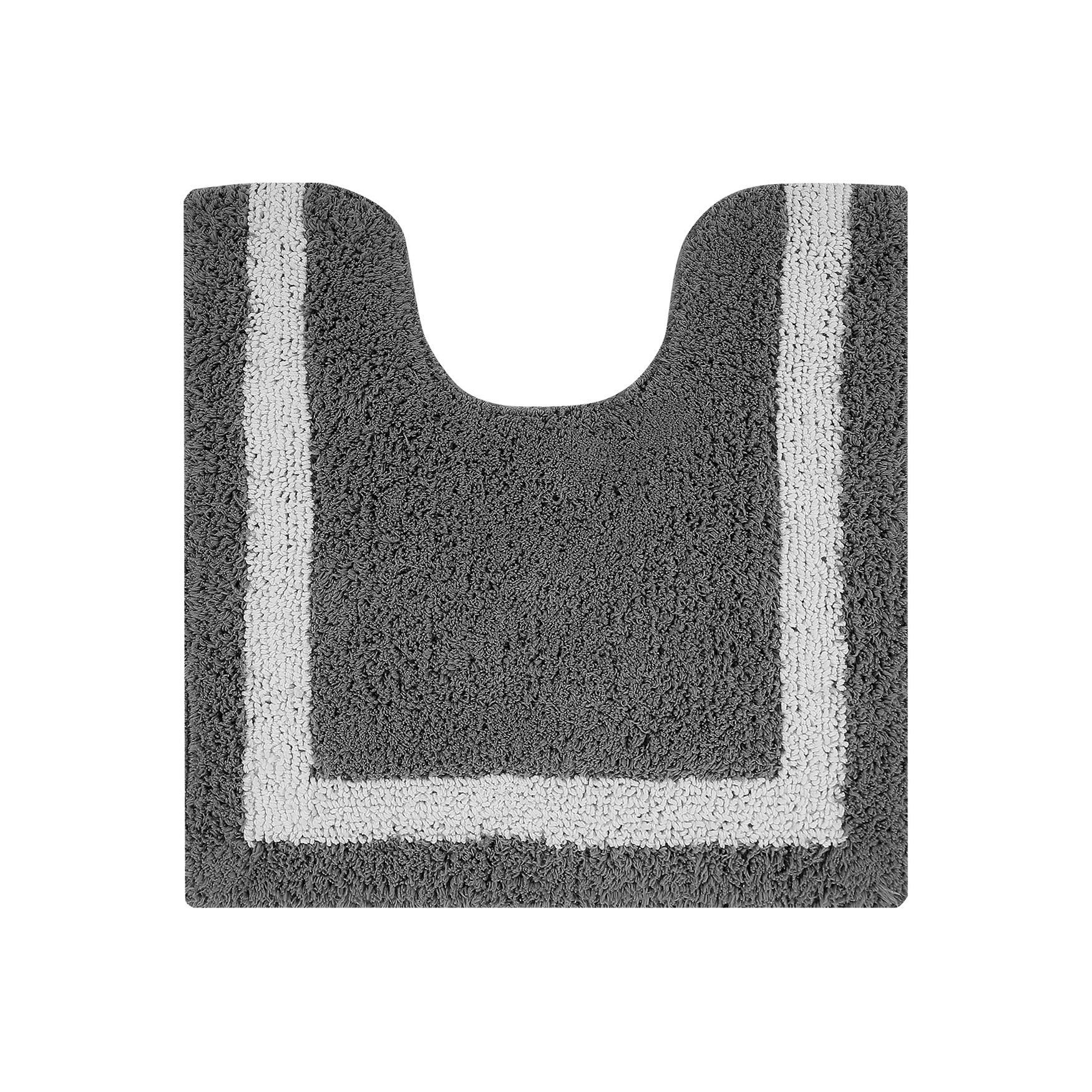 Hotel Collection 100% Cotton 20 inches X 20 inches Contour Bath Rug, GRAY WHITE, hi-res image number 0