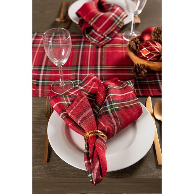 Holiday Metallic Plaid Napkin, Set of 6, , alternate image number null