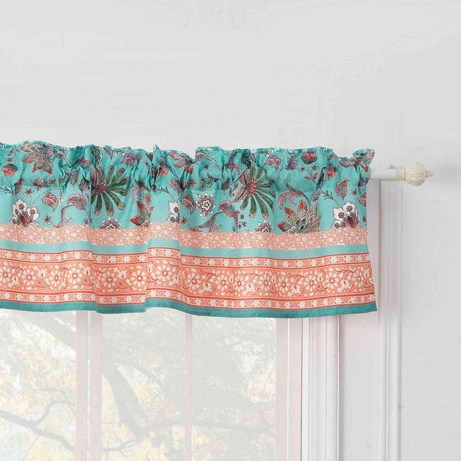 Audrey Turquoise Window Valance, TURQUOISE, hi-res image number 0