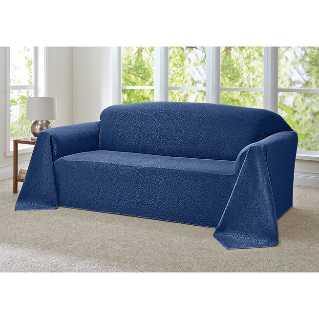 Rosanna Extra Long Sofa THROW COVER, BLUE, hi-res image number 0