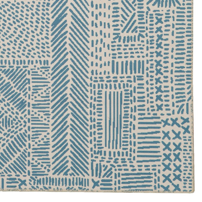 Washable Cayden Ivory/Blue Rug, , alternate image number null