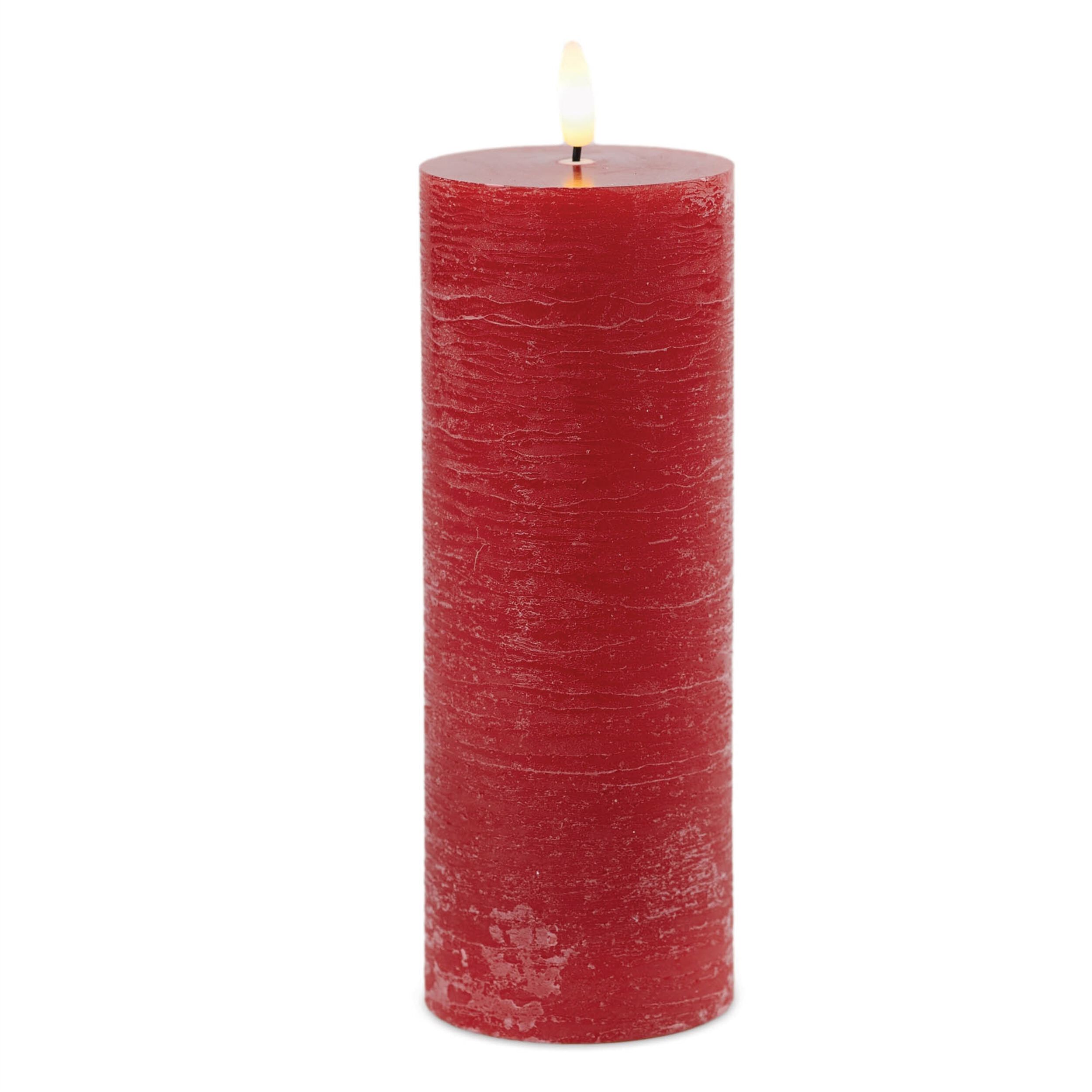 FIA Wick Red Pillar Candle (Set of 2), RED, hi-res image number 0
