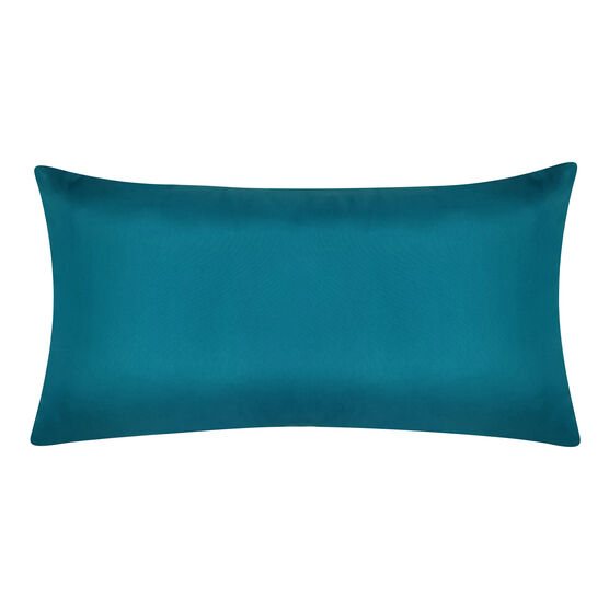 Edie @ Home Indoor/Outdoor Ombre Bias Crewel Embroidered Stripe Decorative Throw Pillow 12X24, Aqua Multi, , on-hover image number null
