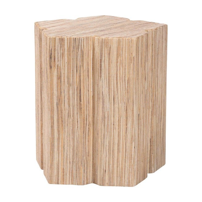 Janeth Bohemian Woven Grasscloth End Table, NATURAL, alternate image number null