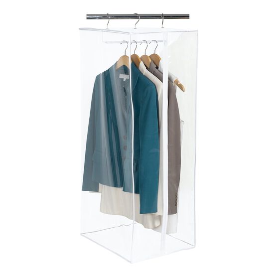 Clearly Organized - Clear Vinyl Suit Bag with Maxi-Rack, CLEAR, hi-res image number null
