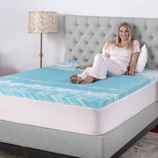 SensorPEDIC 2-Inch Gel Swirl Memory Foam Mattress Topper, , alternate image number 5
