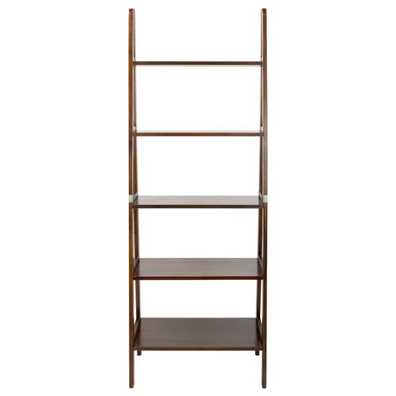5-Shelf Ladder Bookcase-Warm Brown, , alternate image number null