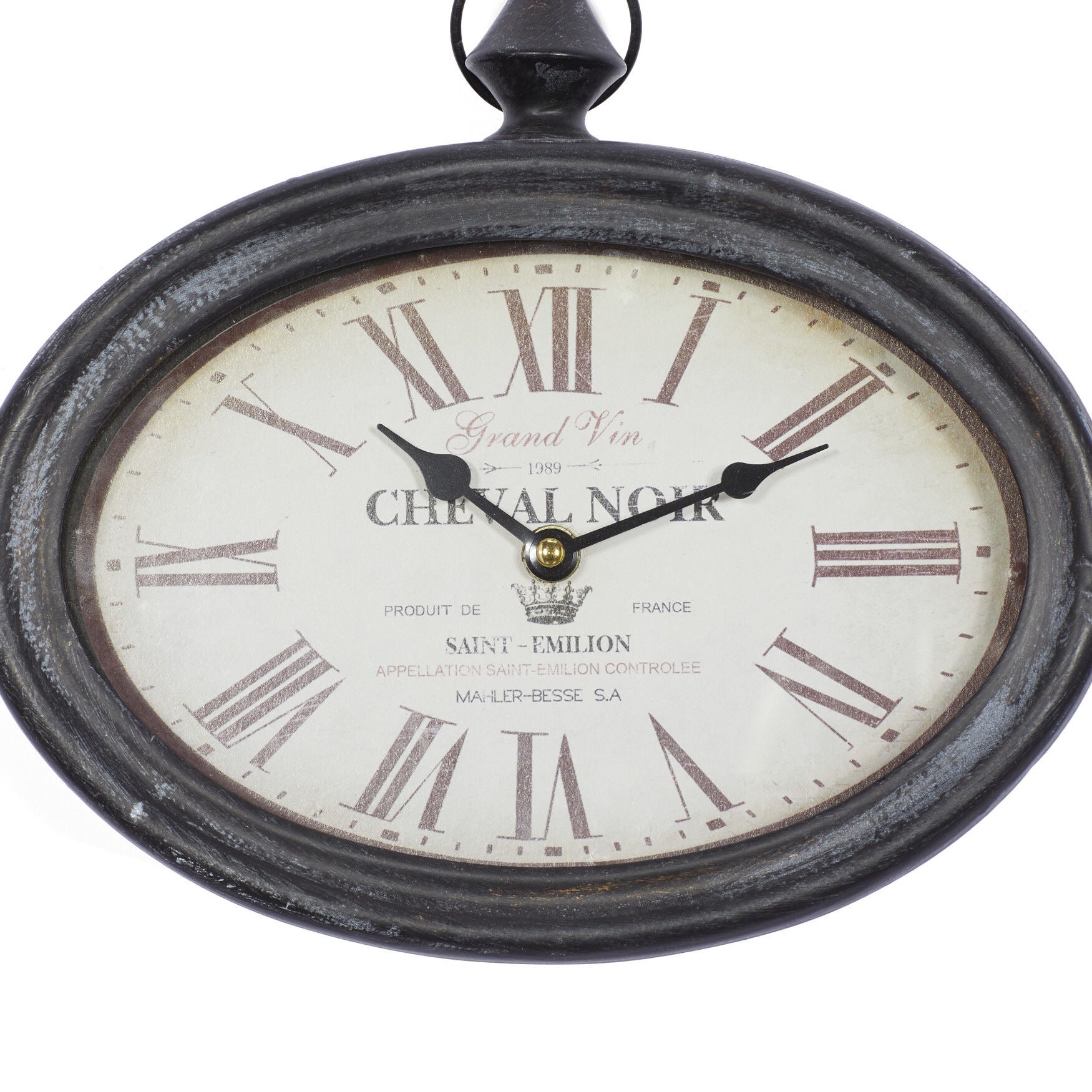 Set Of 2 Cream Metal Vintage Wall Clock, , alternate image number 3