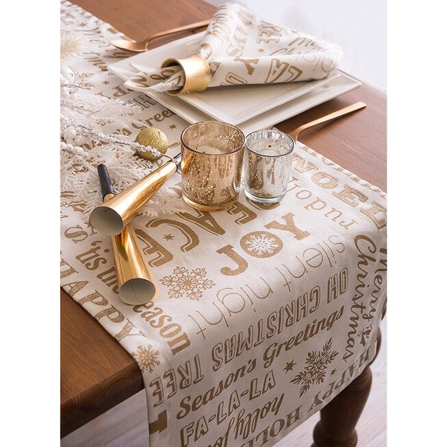 Gold Christmas Collage Table Runner, , alternate image number null
