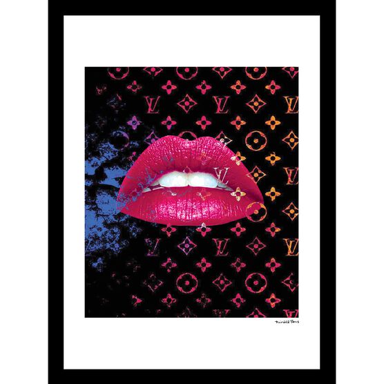 Louis Vuitton Lips 14x18 Framed Print, BROWN PINK, hi-res image number null