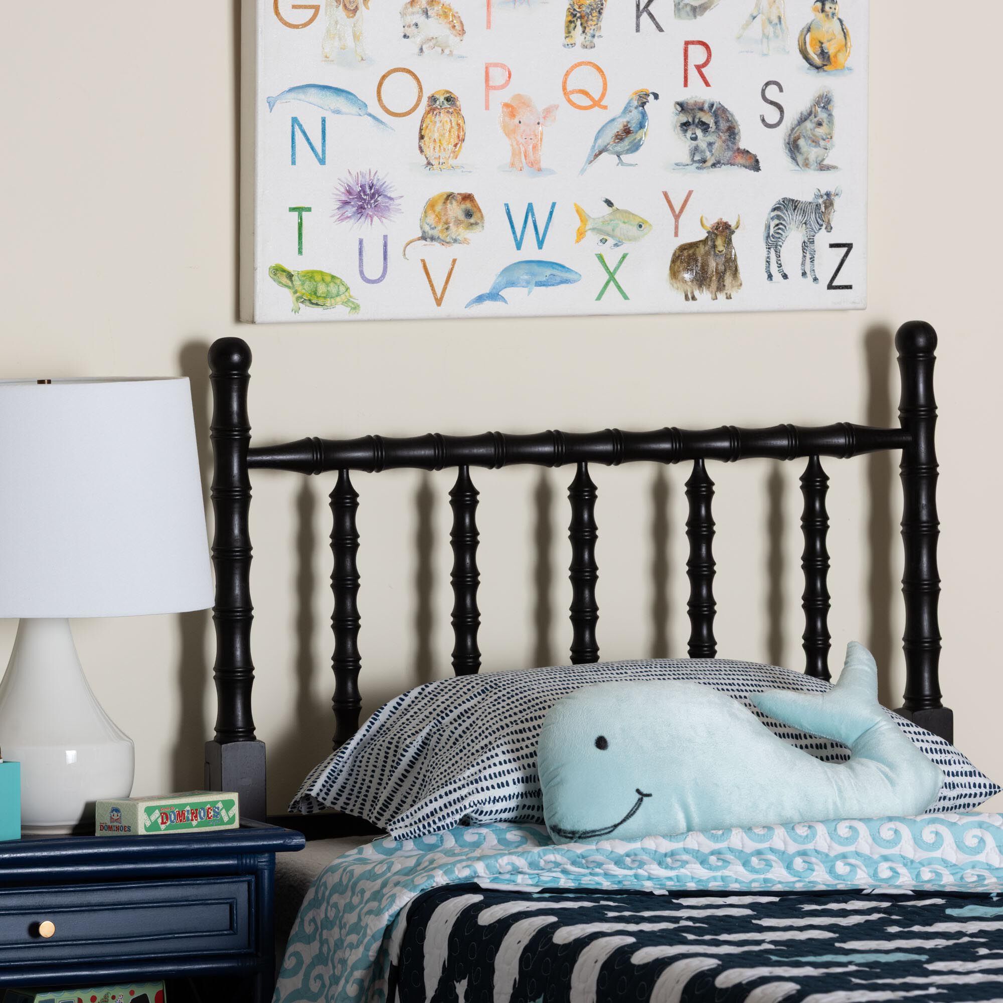 Edaline Bamboo Motif Headboard, BLACK, hi-res image number 0