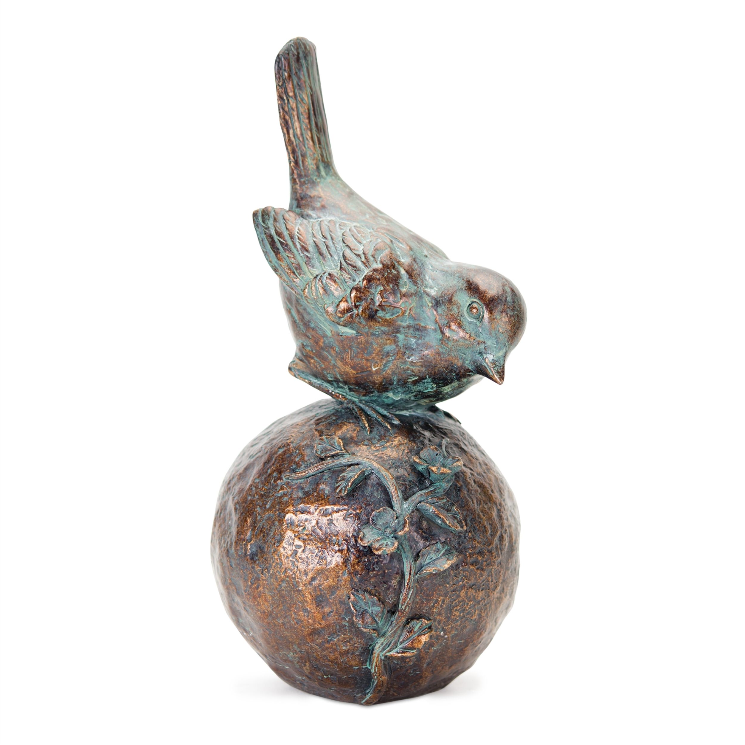Bird/Orb (Set of 2) 8.5 inchesH, 10.5 inchesH Resin, BRONZE/BLUE/BROWN, alternate image number 1