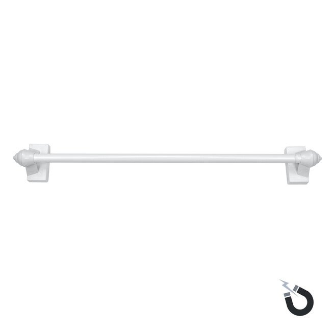 Super Hold Magnetic Window Curtain Rod Set Window, WHITE, hi-res image number null