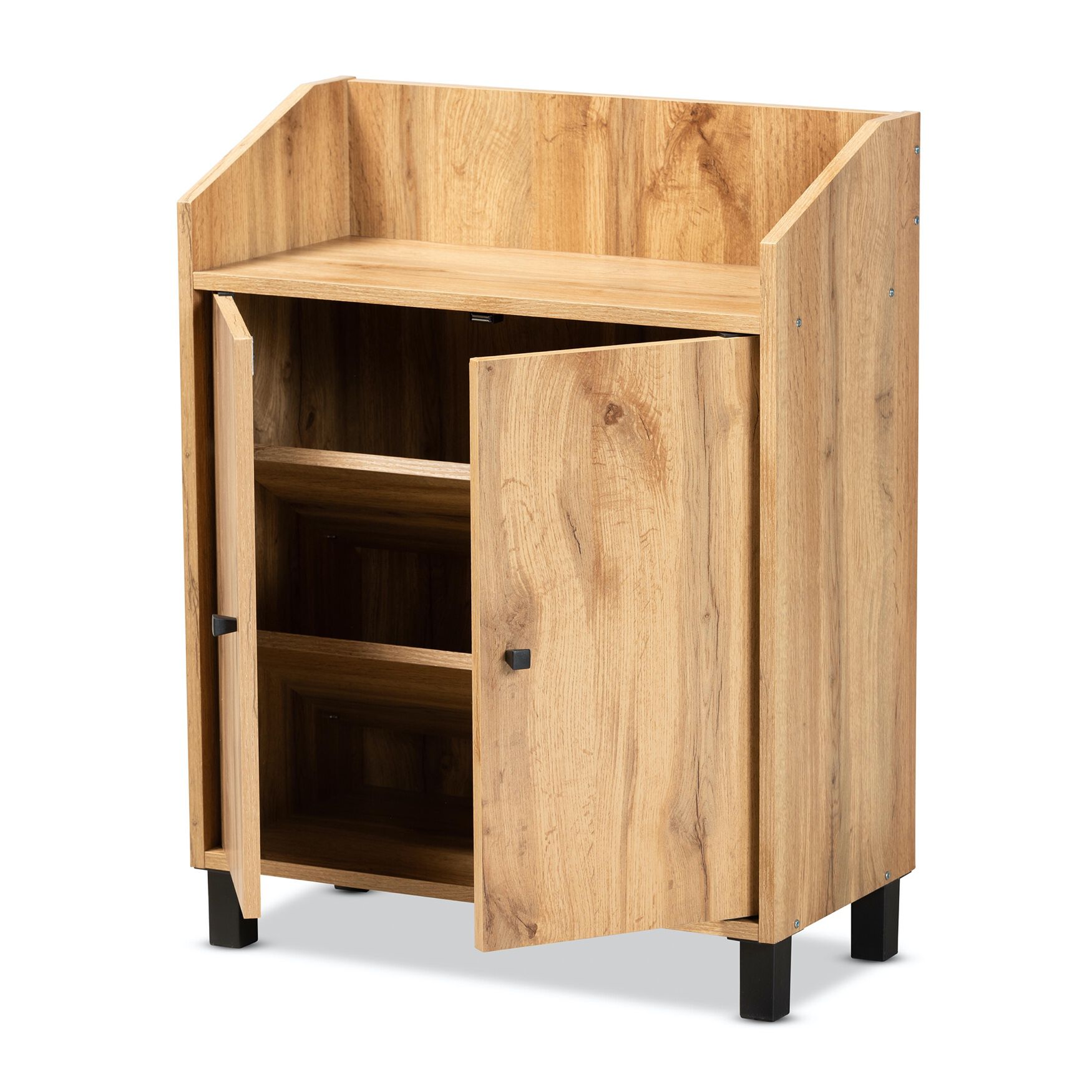 Rossin Wood 2-Door Entryway Shoe Storage Cabinet W Top Shelf Furniture, , alternate image number 8
