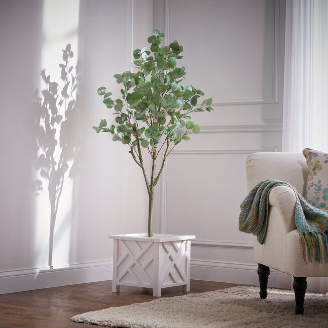 5'H Faux Eucalyptus Tree, GREEN, hi-res image number 0
