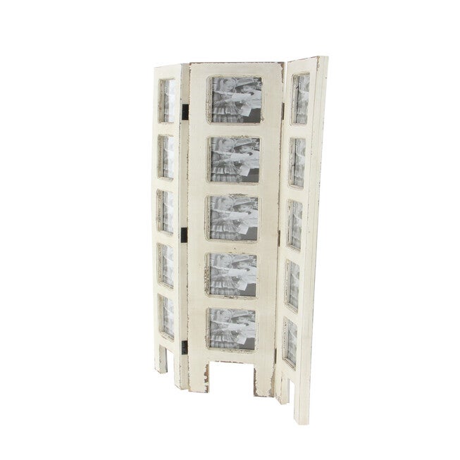 White Wood Farmhouse Room Divider Screen, 51 inches x 1 inches x 27 inches, , alternate image number null