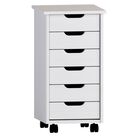 Croghan Six Drawer Rolling Storage Cart, WHITE, hi-res image number null