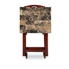 Jasper Tray Table Set Brown Faux Marble, , alternate image number 2