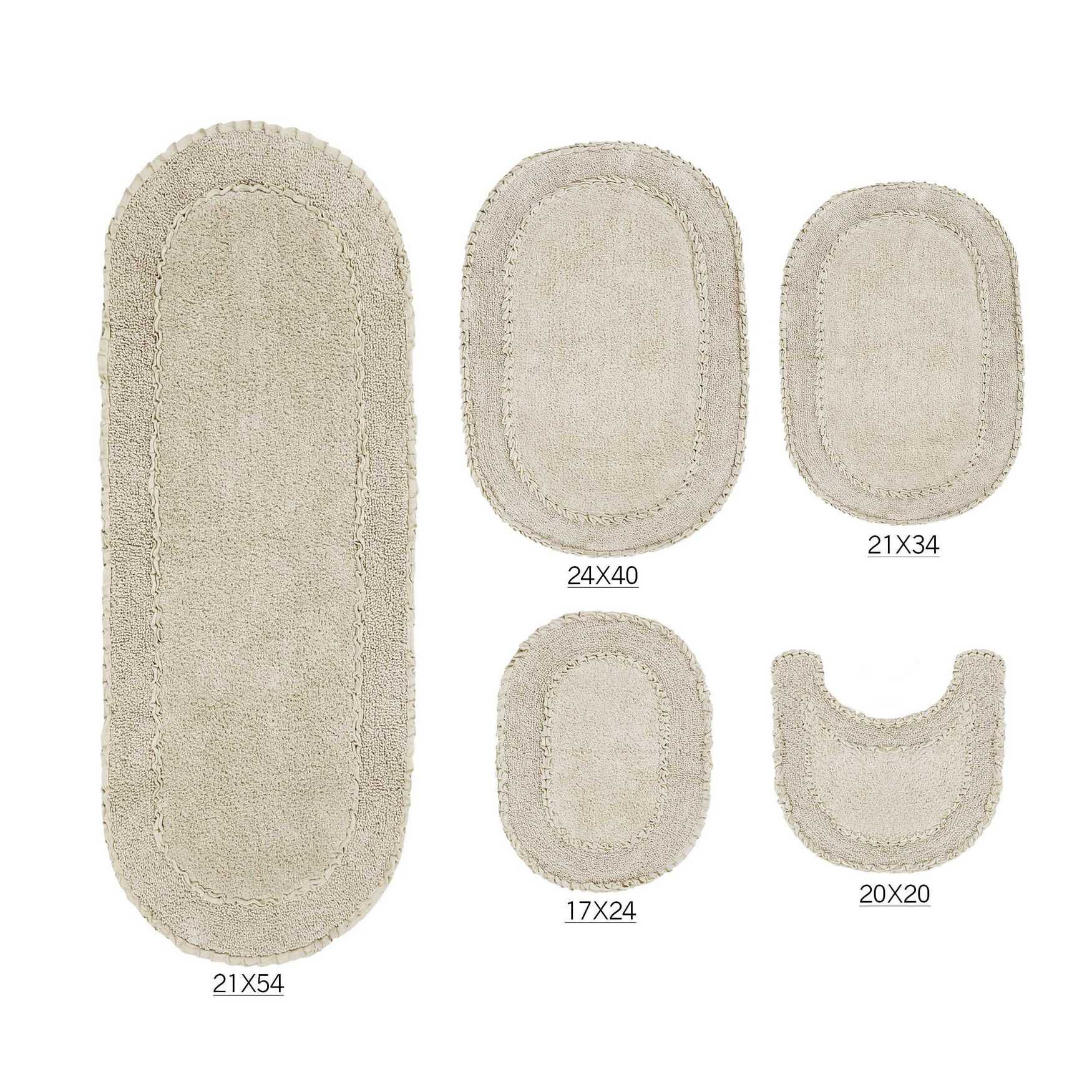 Double Ruffle 5 Piece Set Bath Rug Collection, IVORY, hi-res image number 0
