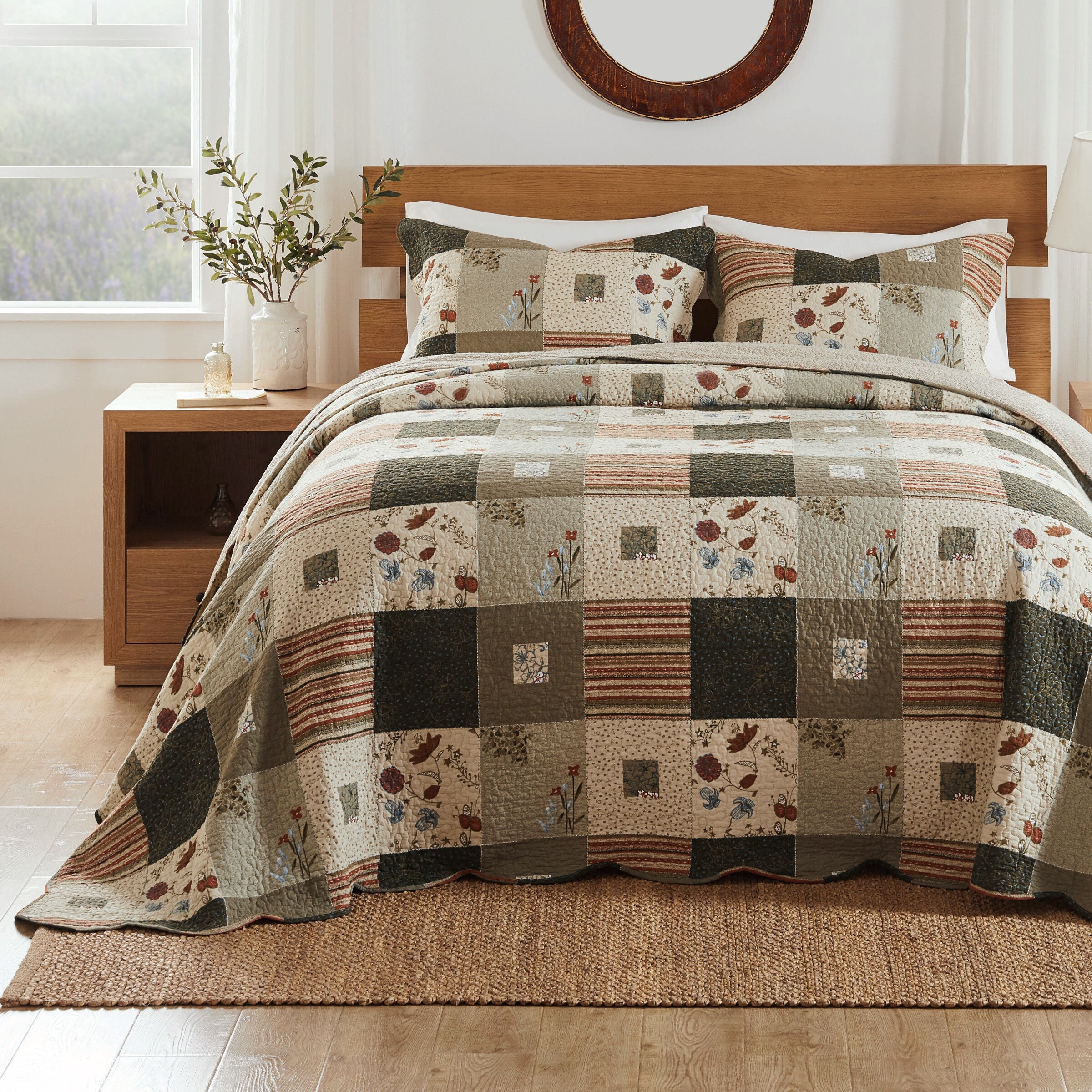 Sedona Reversible Cotton-Rich Bedspread Set, MULTI, hi-res image number 0