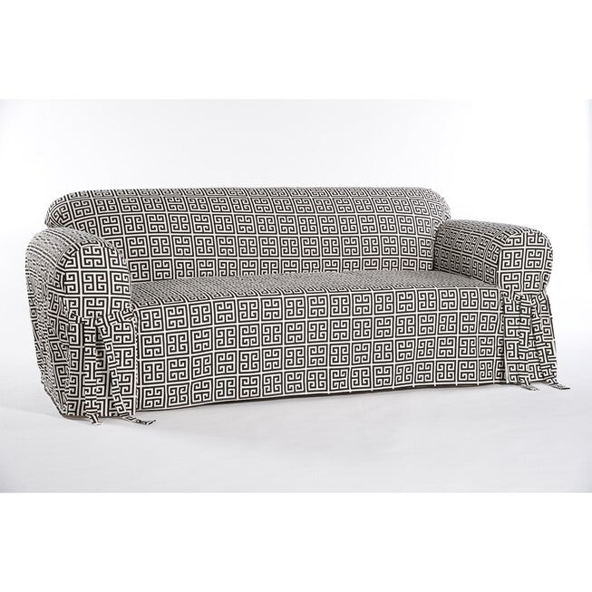 Roman Key Cotton Slipcover black , , on-hover image number 1