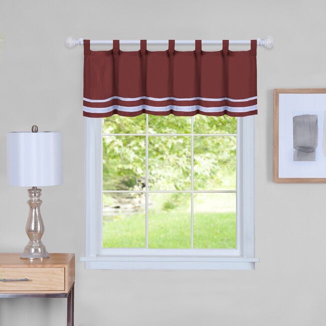 Dakota Window Curtain Valance 58 inches x 14 inches, BURGUNDY, hi-res image number null