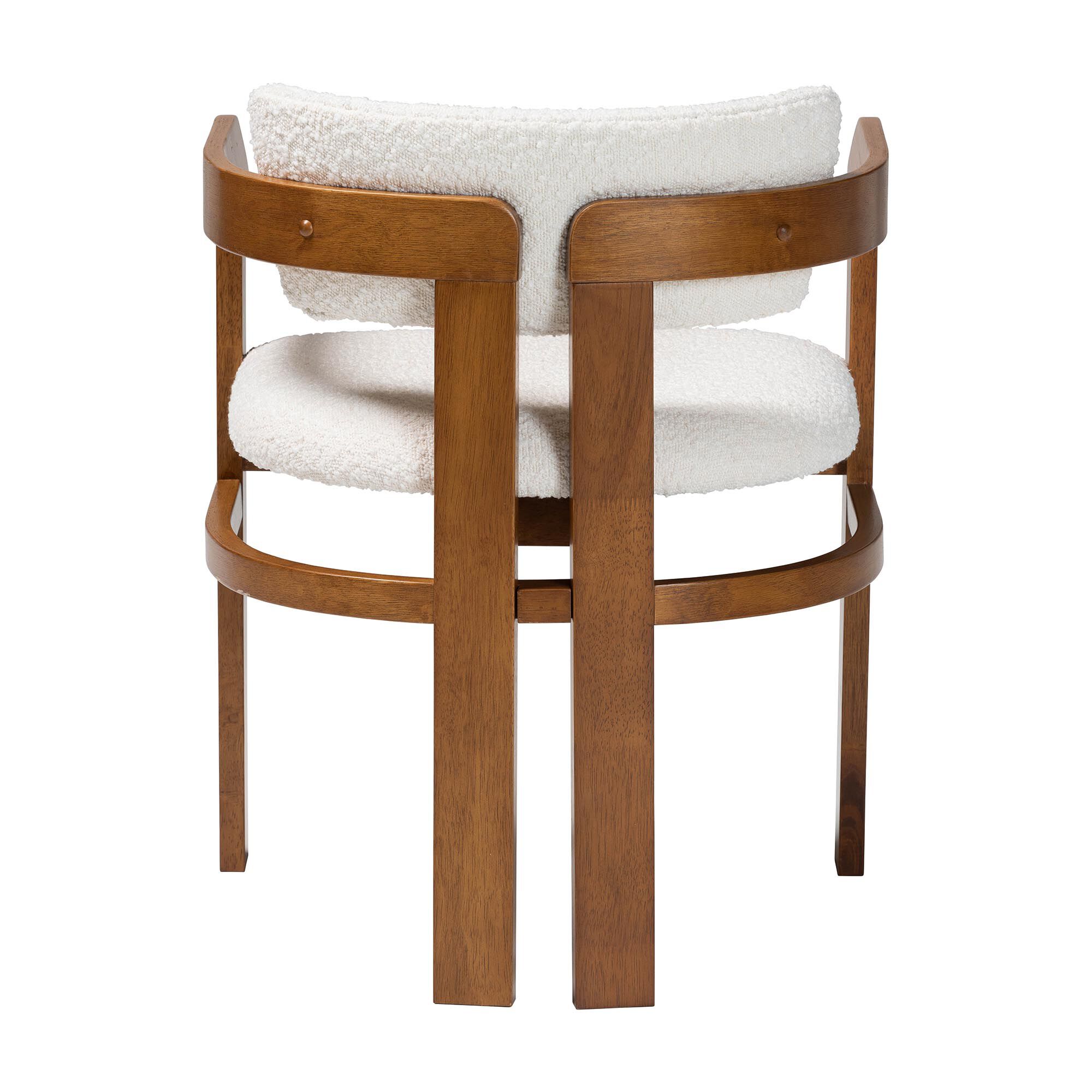 Carice Modern Cream Boucle Dining Chair, CREAM, alternate image number 4
