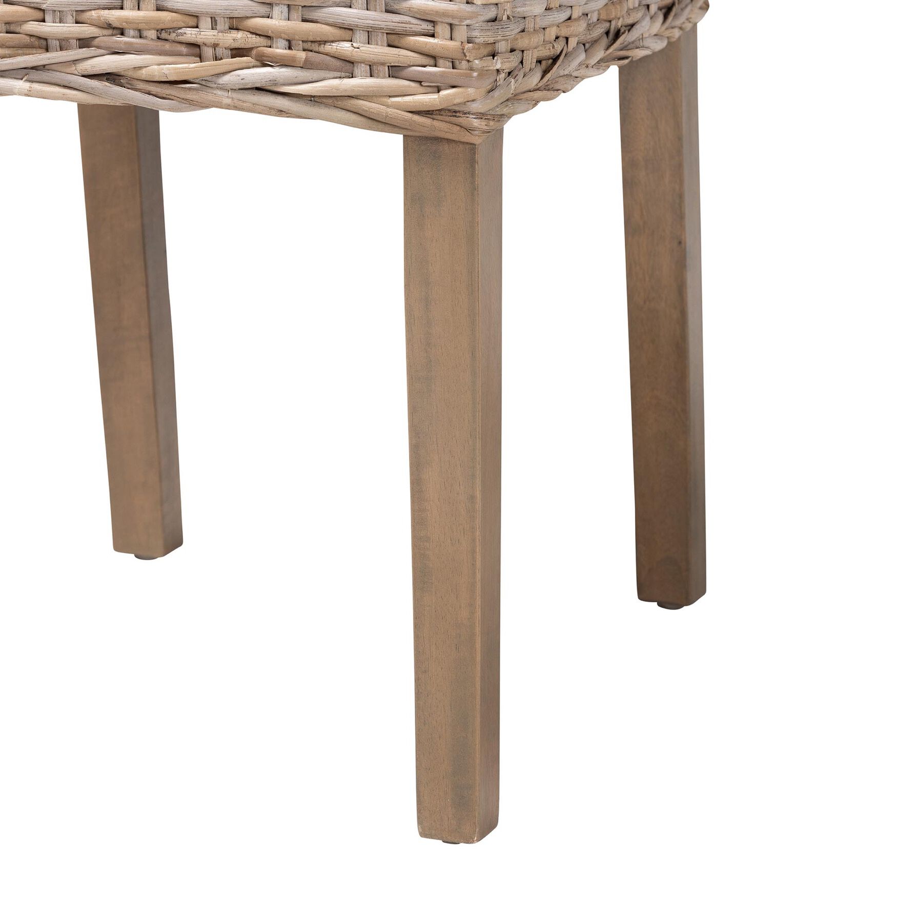 Nevina Bohemian Grey Kubu Rattan and Mango Wood Dining Chair, , alternate image number 11