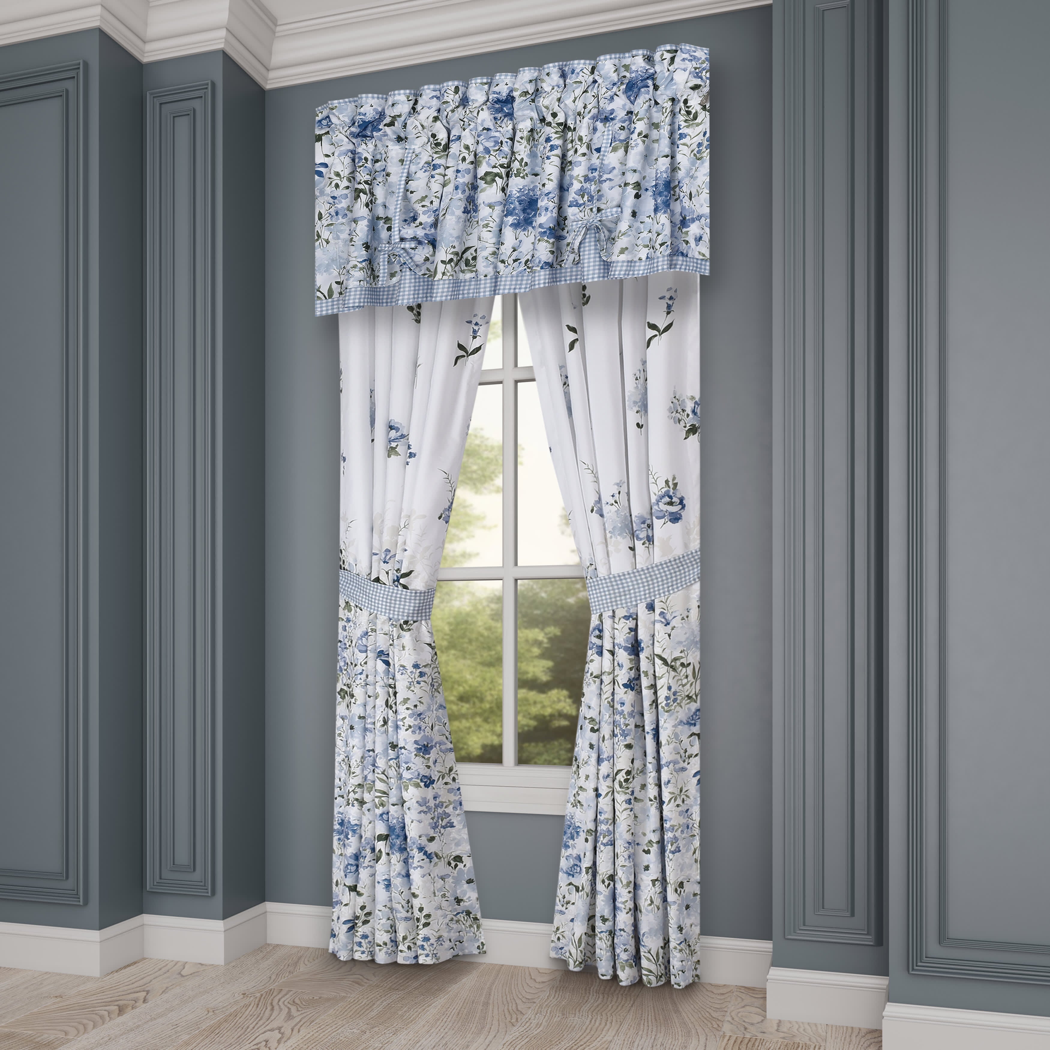 Kourtney 84 Inch Window Panel Pair, BLUE, hi-res image number 0
