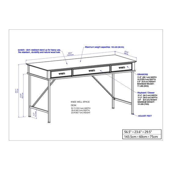 Saint Birch Elma Writing Desk In Washed Gray Writing Desk, , alternate image number null