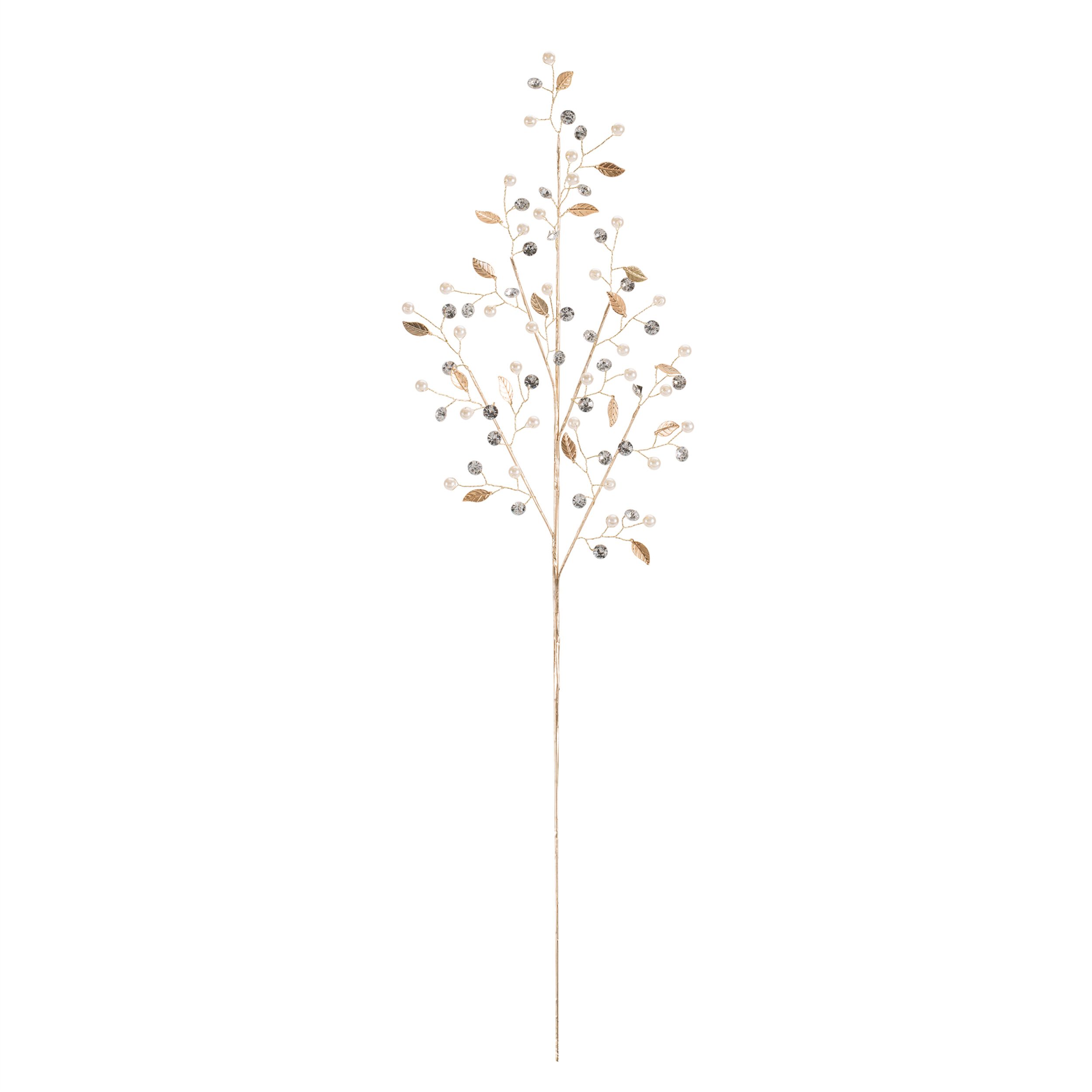 Pearl and Jewel Bead Spray (Set of 2), GOLD SILVER, alternate image number 3