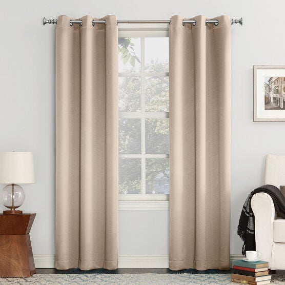 Sun Zero™ Blackout Greenwich Grommet Panel, STONE, hi-res image number null