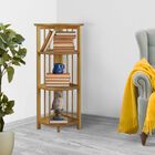 4-Shelf Corner Folding Bookcase-Natural, , alternate image number null