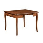 Wood table with curved legs and attached apron