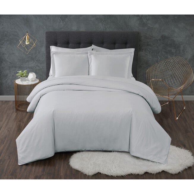 Antimicrobial 3 Piece Duvet Set, GREY, hi-res image number 0