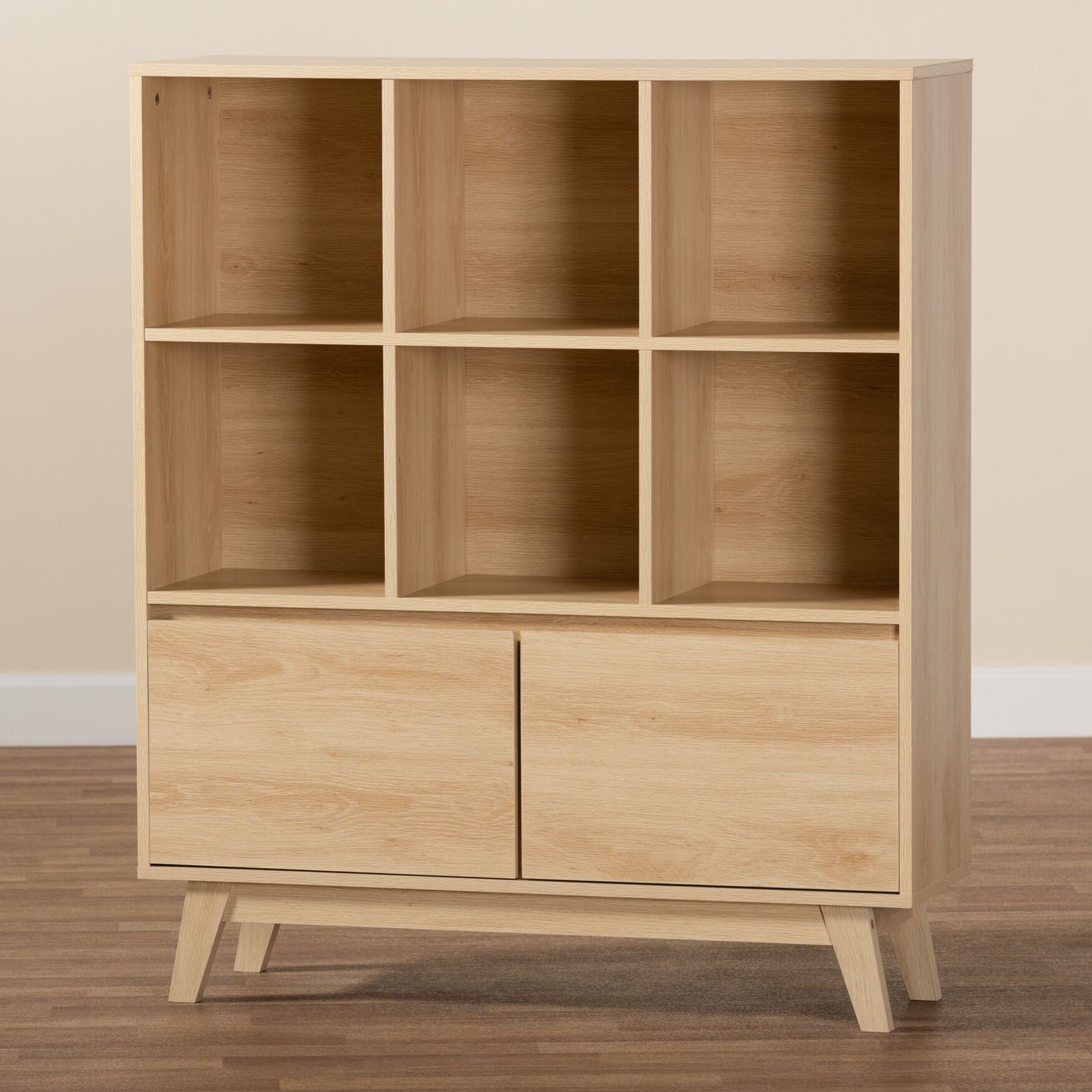 Danina Japandi Oak Brown Finished Wood Bookshelf, , alternate image number 13