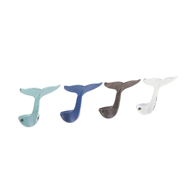 Set Of 4 Multi Colored Metal Coastal Wall Hook Wall Hook, MULTI, hi-res image number null