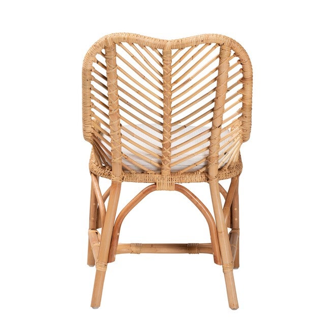 Arween Modern Bohemian Natural Brown Rattan Dining Chair, , alternate image number null