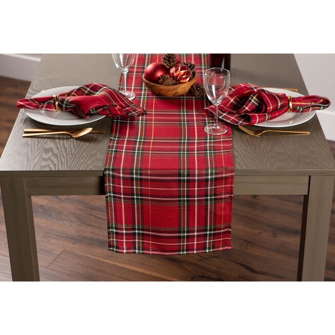 Holiday Metallic Plaid Napkin, Set of 6, , on-hover image number null